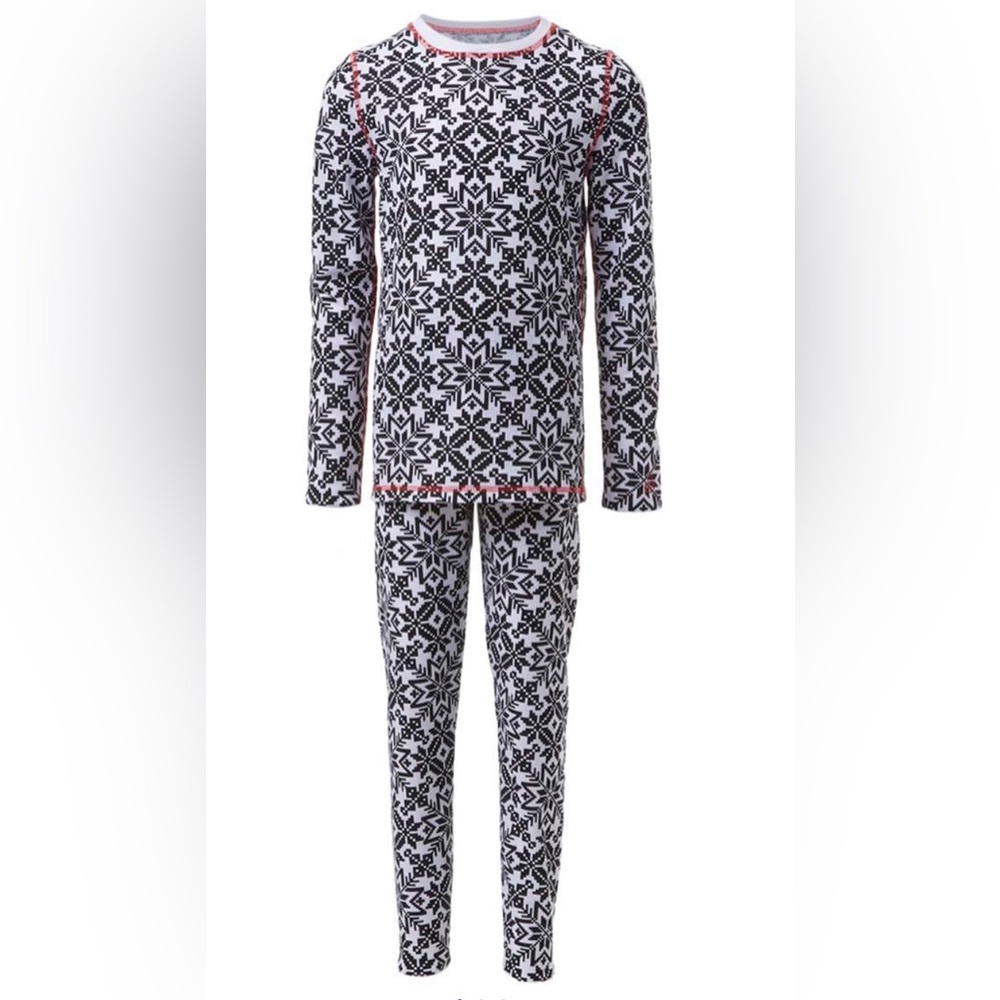 CUDDL DUDS THERMAL WARM LAYERS SET: BLACK/WHITE PRINTED: NIP: SIZE M (7/8)